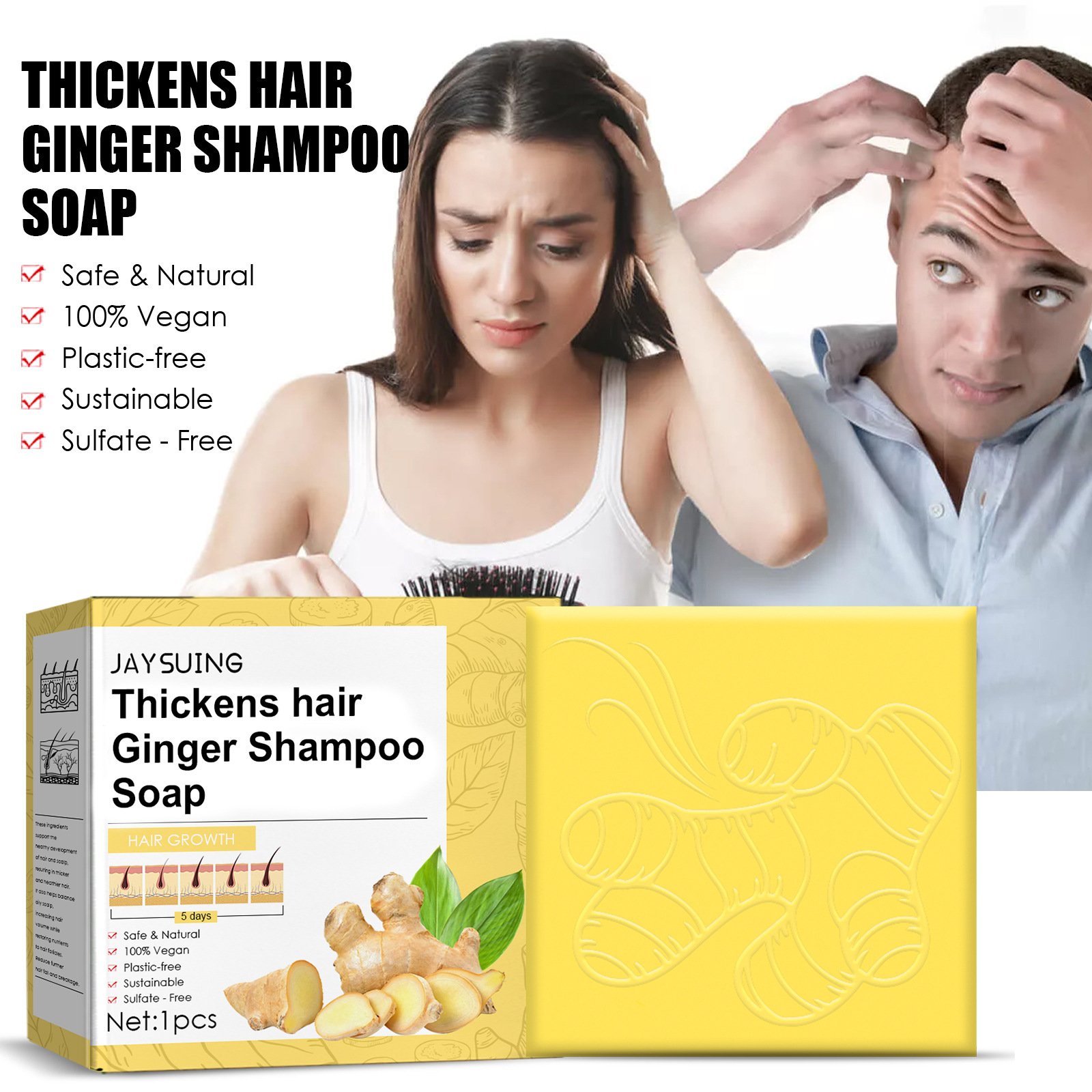 Ginger Dense Hair Shampoo Soap - Image 7